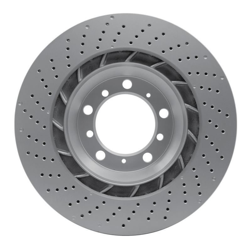 Porsche 718 Cayman Brake Rotor (1) - Right Rear - R1 Concepts - GeoSPEC Coated, Drilled - `16-`23